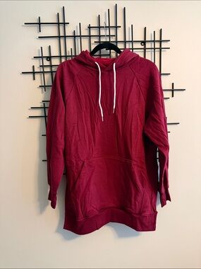 The Warmy Burgundy Pullover Hoodie with Drawstrings